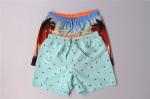 Contrast Color Waistband Hawaiian Print Swim Trunks With Mesh Brief