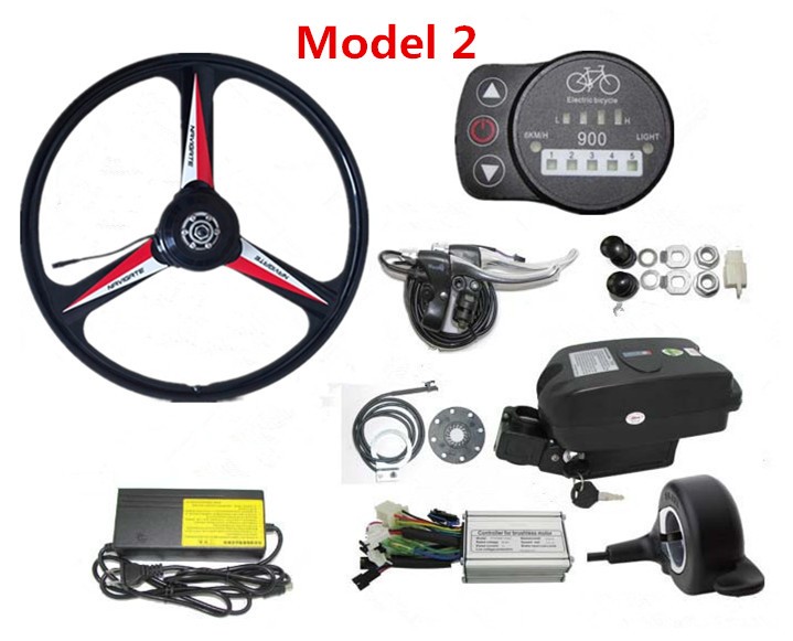 36V 48V Motor Electric Bicycle Kit Oil Brake 20 Inch 26 Inch Integrated Wheel