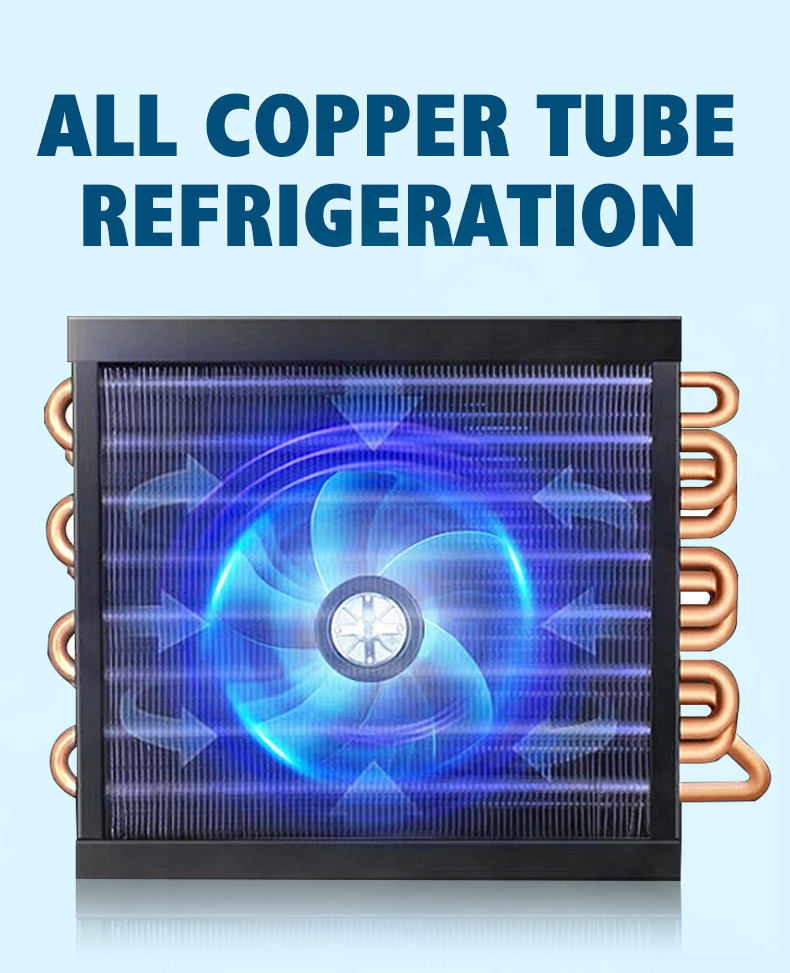 Air Cooling Upright 2 Glass Door Display Chiller 800L Digital Temperature Control