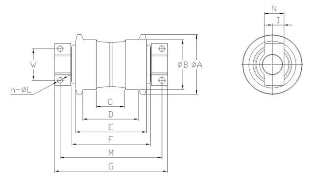 D6R Bulldozer Double Flanged Bottom Track Rollers CR6088 CR6089 4