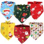 Dog Christmas Cotton Printed Pet Scarf Dress Up Triangle Saliva Towel Cat Bib