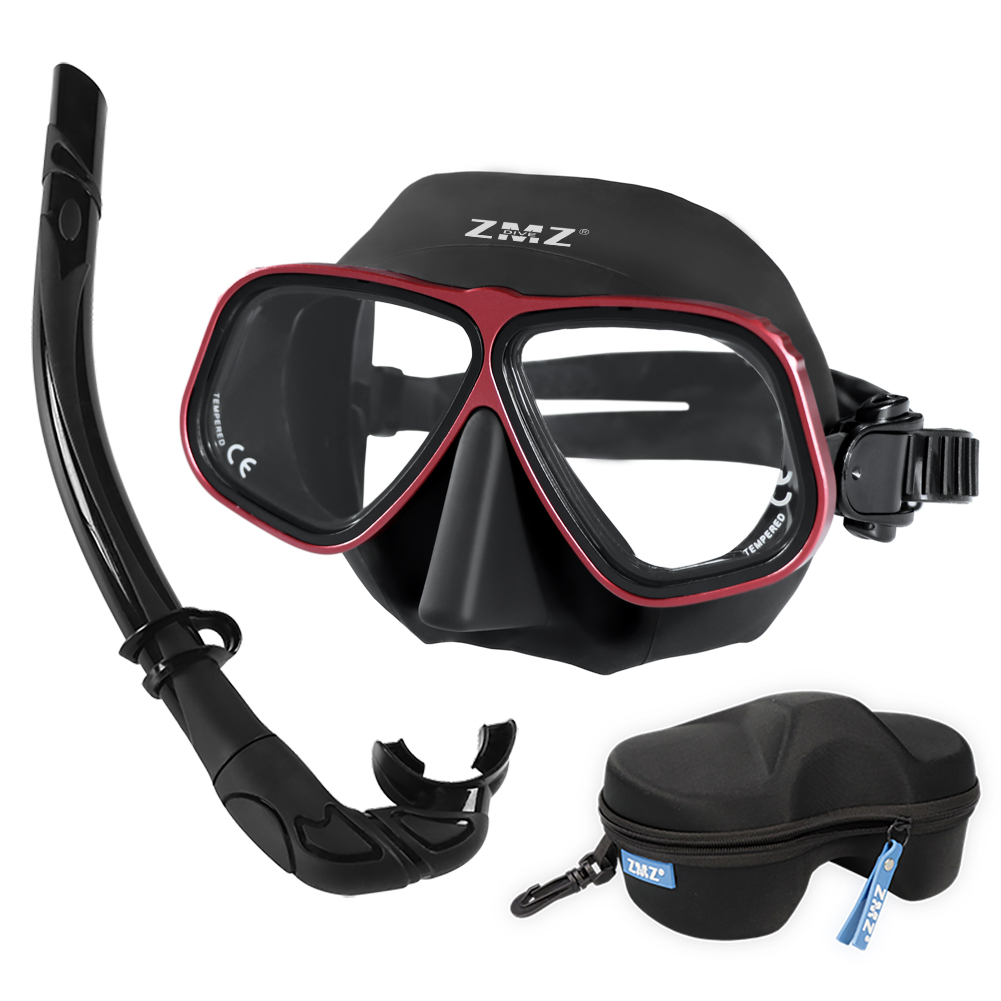 Universal Surfing Spearfishing Snorkel Mask Set With Breathing Tube
