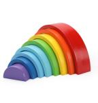 Hard Wearing Wooden Educational Toys Rainbow Arch Bridge Building Blocks