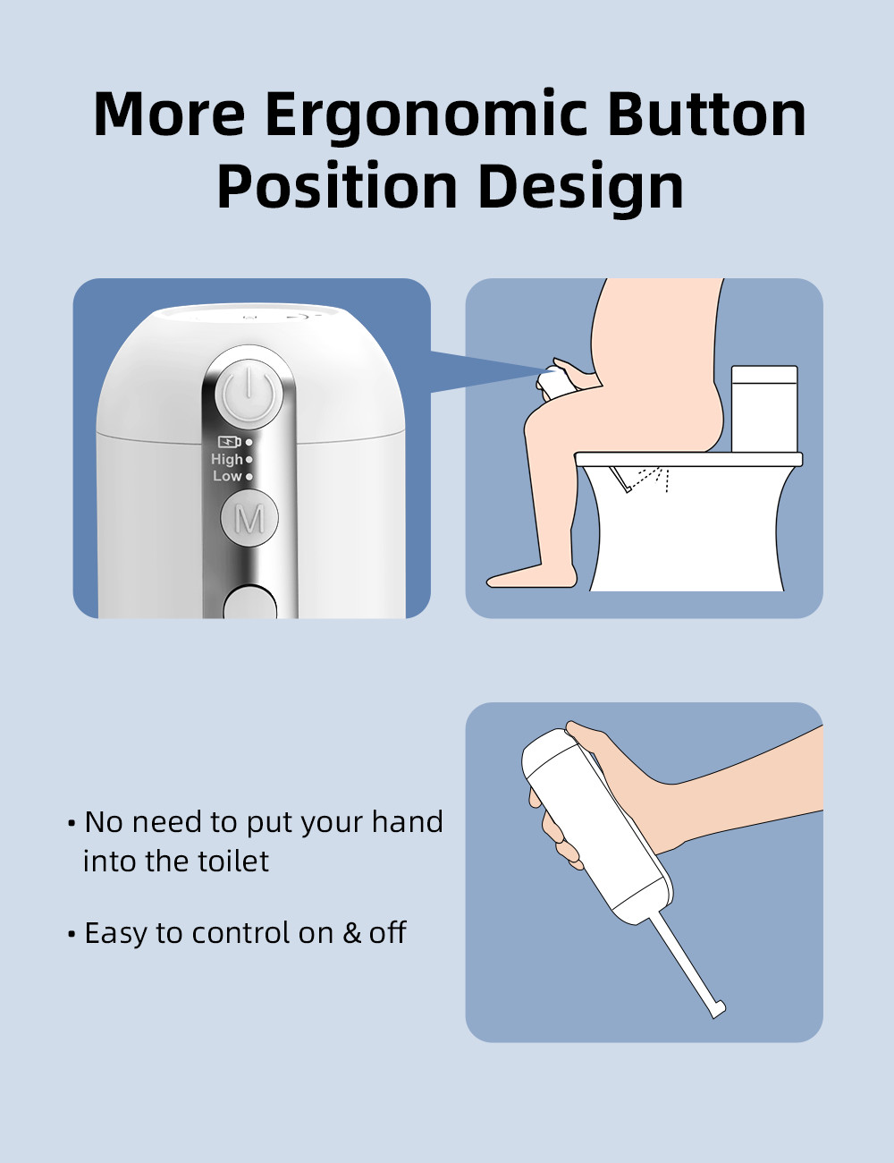 Compact 200ml Water Capacity Portable Electric Bidet 2000mah Battery Capacity 3 Hour Charging