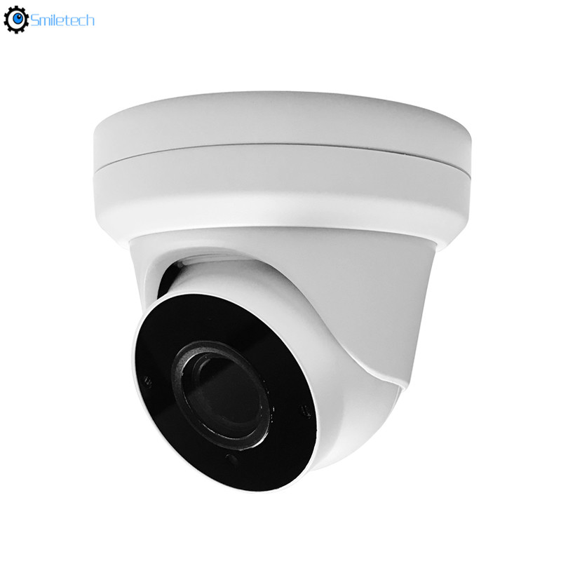 H.265 indoor waterproof IP66 POE 5.0MP 30m IR distance 2.8-12mm varifocal lens mini dome IP camera