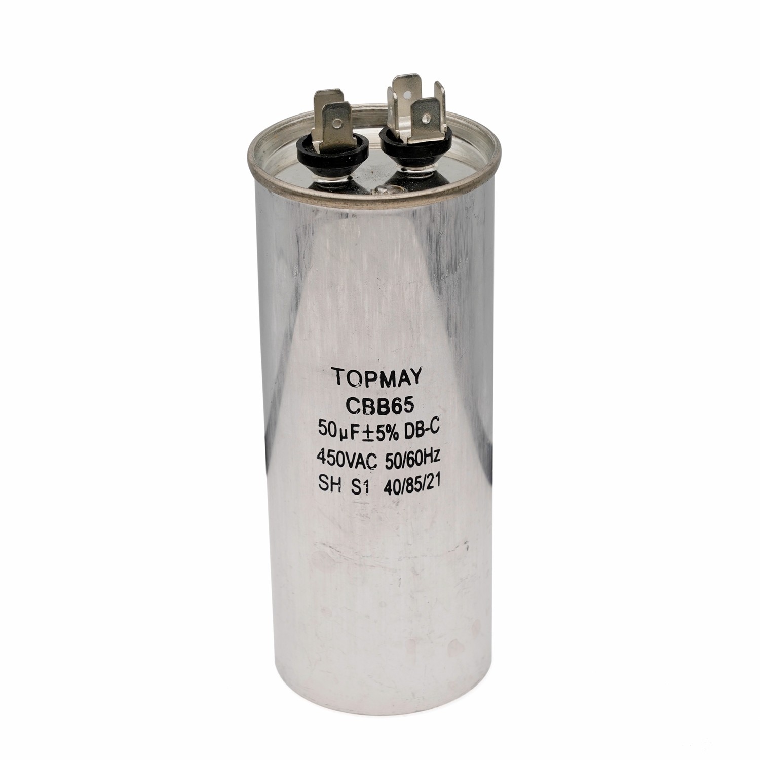 CBB65 Motor Run Capacitor 50uF 450VAC Round-Shaped For Air Conditioner
