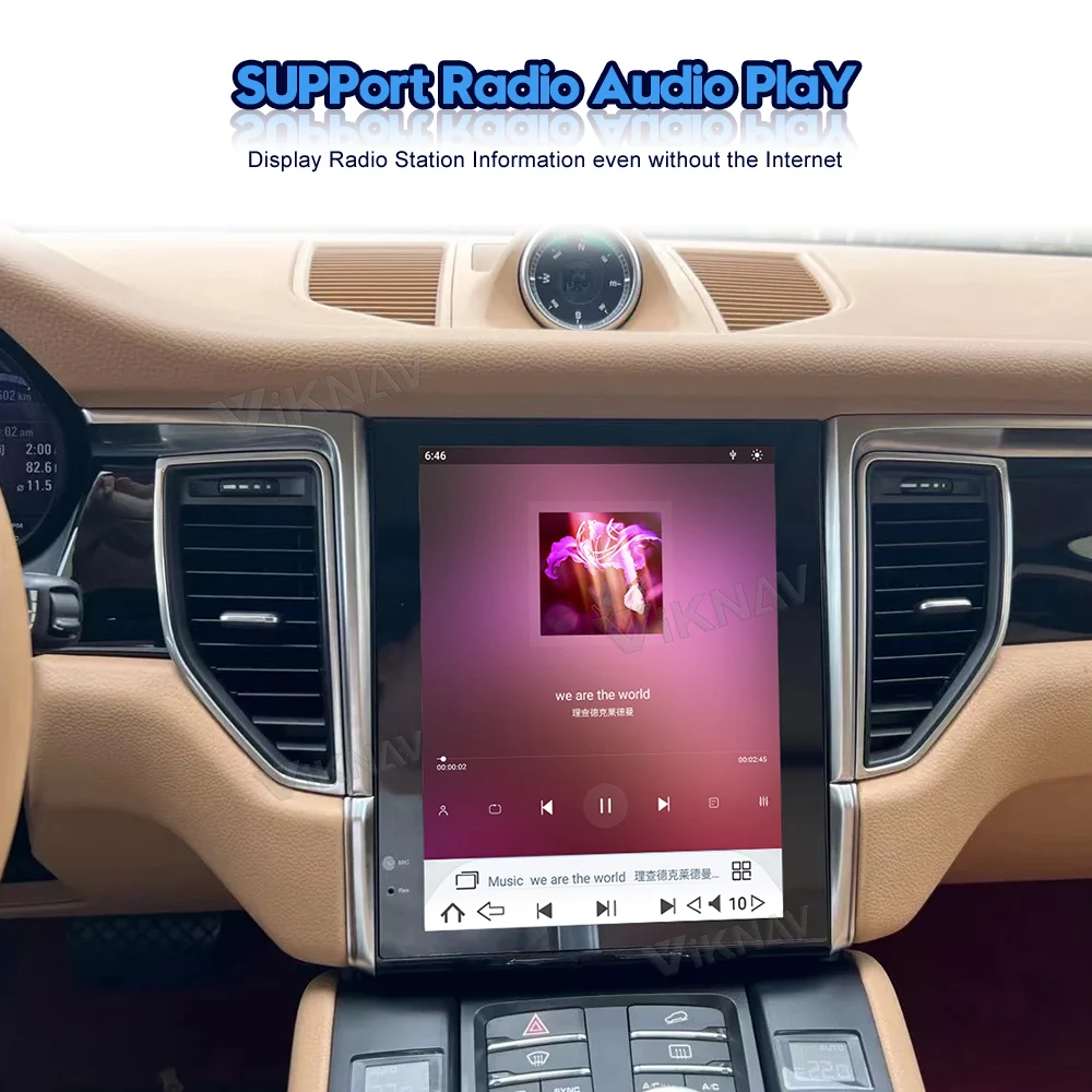 Viknav Car Radio For Porsche Macan (2010-2015) 10.4 inch Auto Vertical Screen Carplay GPS Navigation Multimedia Player