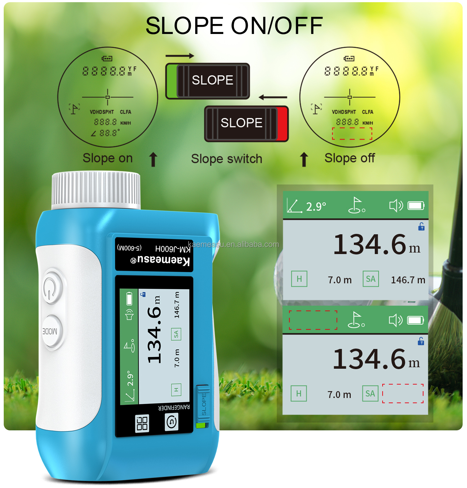 J Upgraded LCD Screen Golf Sport Laser Range Finder 1500m Optical Instruments Hunting Diastimeter Magnification 6.5X Blue