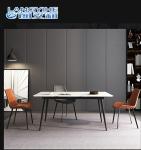 Household Small Nordic Marble Dining Table Rectangular Metal Frame