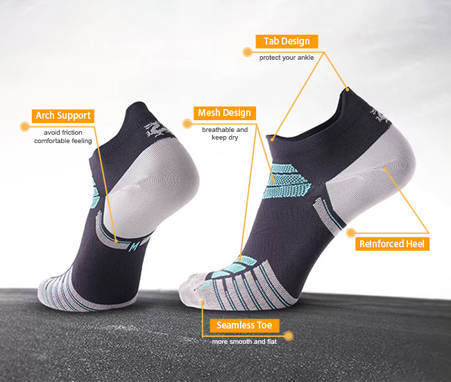 Moisture Wicking Ankle Marathon Running Socks Women Men Athletic Socks