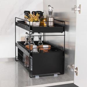 Quality 5KG Bearing 2 Tier Kitchen Organiser , Carbon Steel Seasoning Storage Rack wholesale