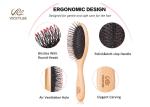 Slender Oval Shape 23cm Wooden Handle Hair Brush