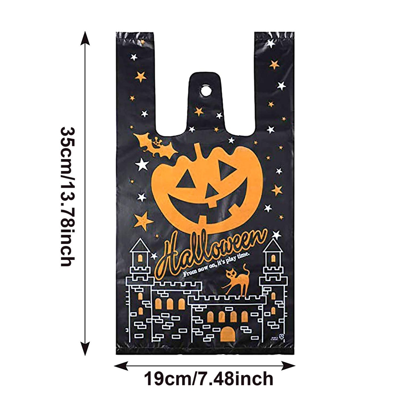 Gravure Printing PE PP Halloween Pumpkin Bags 30 Micron For Candy