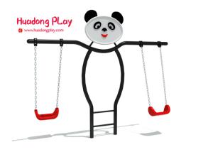 Quality Fitness Plastic Swing Sets , Cute Commercial Swing Set Panda Design wholesale
