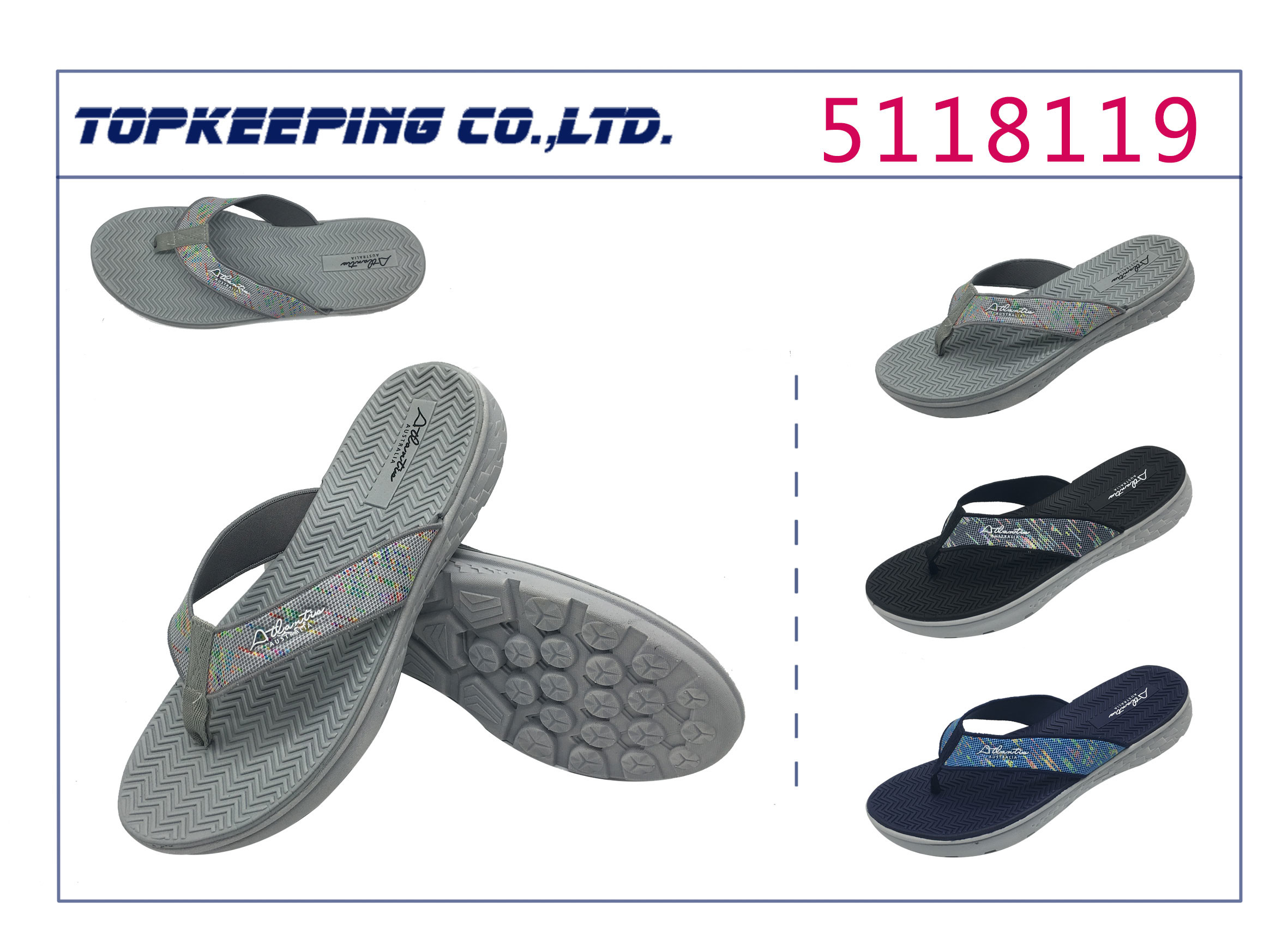 Summer Outdoor PVC Fabric Sports Flip Flop Shoes For Man