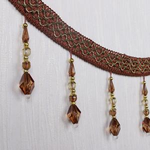 Quality Handmade fashionable chain beads lace tassels fringes for curtain/sofa/pillow decoration wholesale