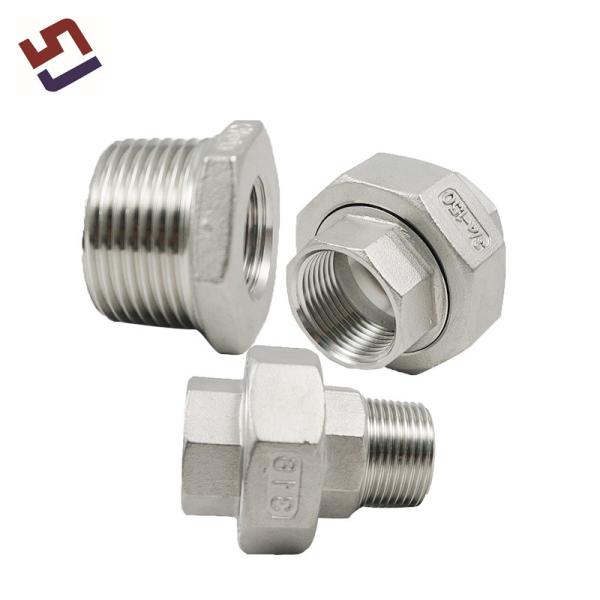 Custom High Precision Machining Parts Female Threaded Union Stainless Steel