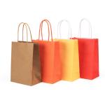 Custom Printed Take Out Food Packaging Bags White Kraft Paper Bags Bulk With