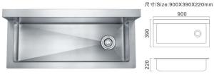 Quality Sanitary Kitchen Sinks Rectangle Shape Commercial Sink With Drainboard 25cm wholesale
