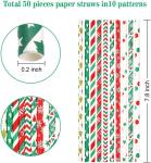 25pcs Retro Snowflake Drinking Christmas Paper Straws