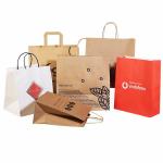 Food Grade Handle Fast Food Kraft Paper Bag FSC Certified