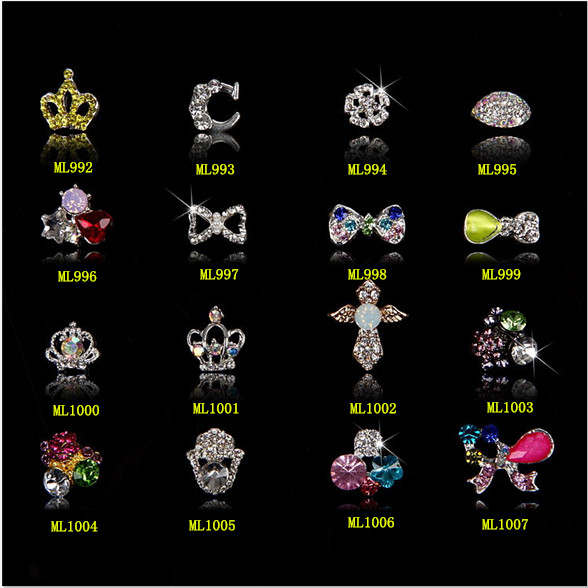 Hot NEW Wholesale Alloy Jewelry 3D Nail Art Jewelry Nail rhinestones Sticker Supplier Number ML992-1007