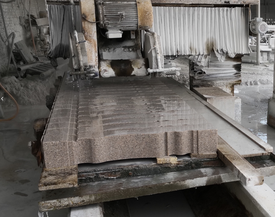 PLC CNC Stone Profiling Machine Linear Profiling Machine 15kw With Double Blades