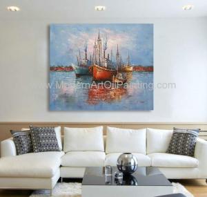 Quality Handmade 20&quot; X 24&quot; Impressionism Boats Oil Painting Dining Room wholesale
