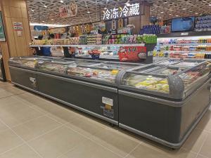 Quality Walk Around Open Top Island Display Freezers 2100mm Automatic Defrost wholesale
