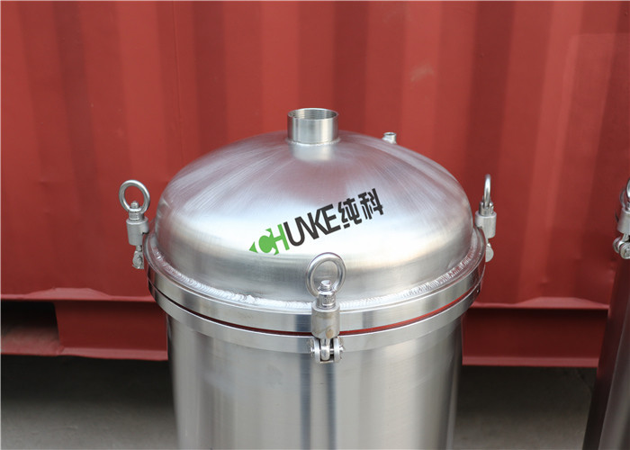 SS304 316 Cartridge Filter Housing / Filter Vessel Tank For RO Plant Easy Cleaning