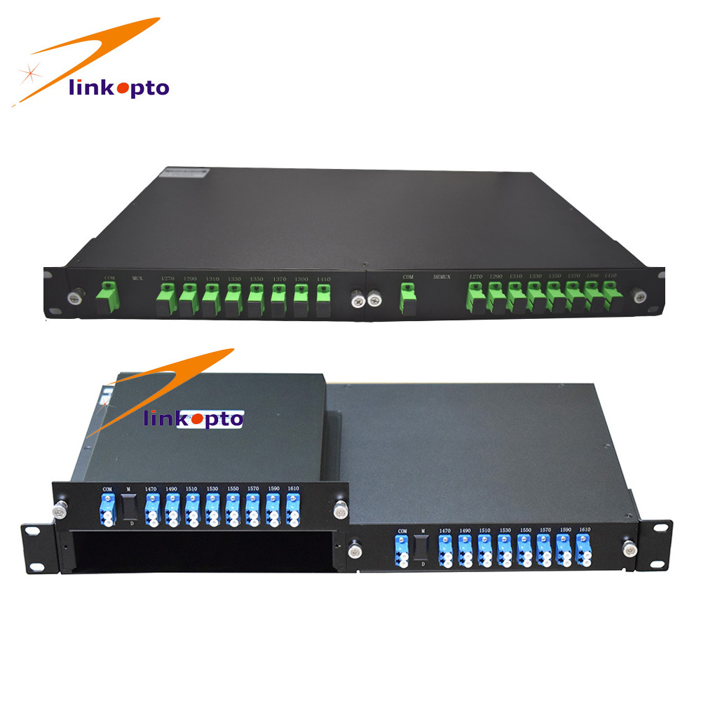 Low Insertion Loss 9 Channel CWDM Multiplexer 1270 - 1610nm Wavelength LC Adapters