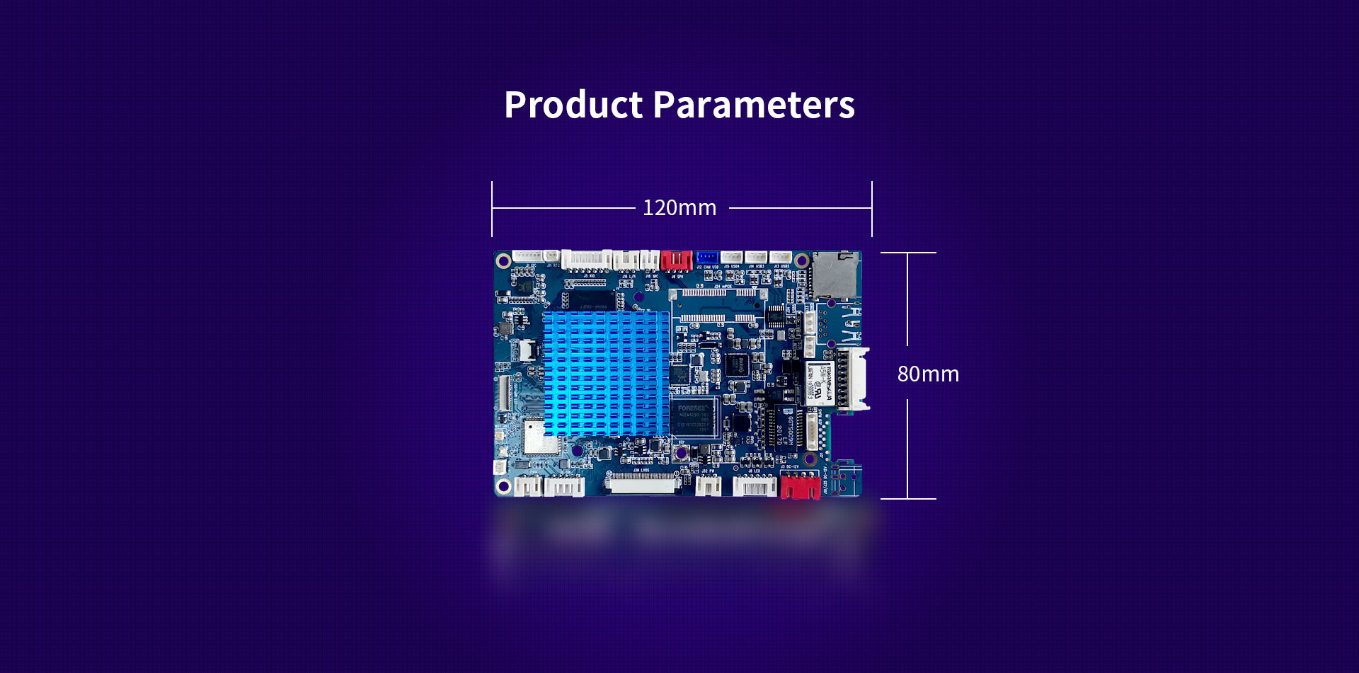 120mm x 80mm Smart Face Recognition Access Control Board with 128GB ROM + 4GB RAM