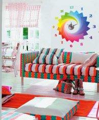 Quality 2012 New Design Vinyl Wall Sticker Clock 10A037 Flower Wall Decoration wholesale