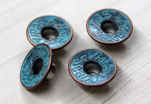Quality Snap / Sewing Custom Clothing Buttons Painted In Gun Metal / Shiny Silver wholesale