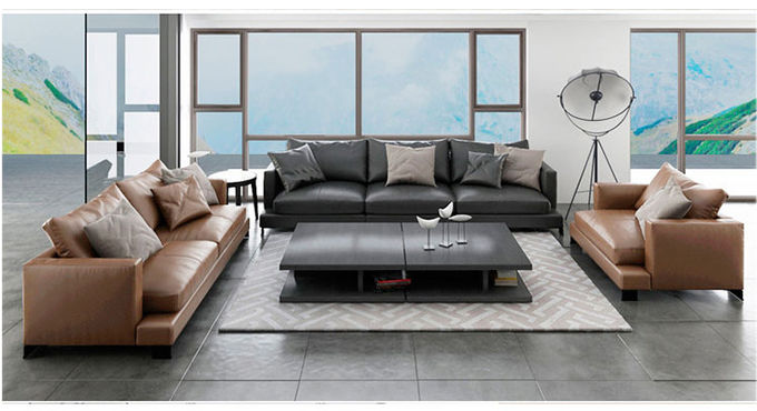 Italian Modern Living Room Leather Soft Sofa House Type L Princess Combination Head Layer
