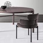Economic Upholstery Dining Chair Half Arc Backrest Hotel Restaurant Chair