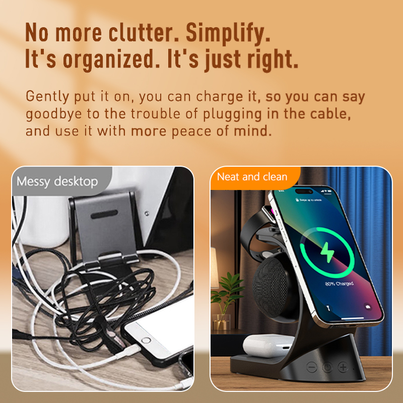 ABS 5 In 1 Multifunction Mini Smart Portable Bluetooth Speakers With 500mAh Battery
