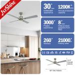 Copper Motor 4 MDF Sliver Blades Modern Ceiling Fans With 6 Speeds Remote