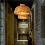 Modern Natural Bamboo Ceiling Lights E27 Minimalism Home wicker rattan ceiling