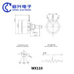1W Single Coil Wire Wound Potentiometer 100 Ohm Potentiometer Wx110