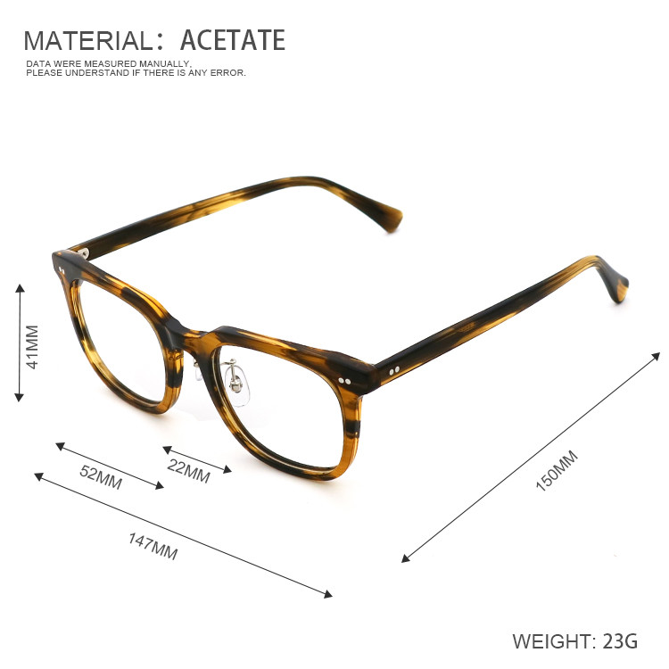 Square Pink Small Round Acetate Glasses Handmade Full-Rim Frame Personal