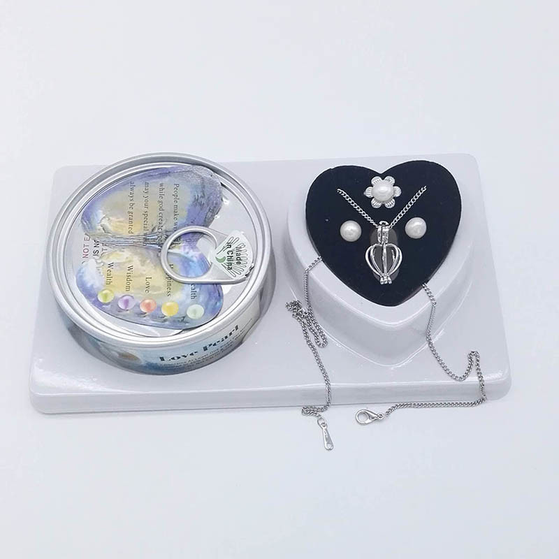 Custom Own Color Box for Love Pearl 3 PCS Sets included Chain Necklace with one Drop Pendant , Ring , Earrings