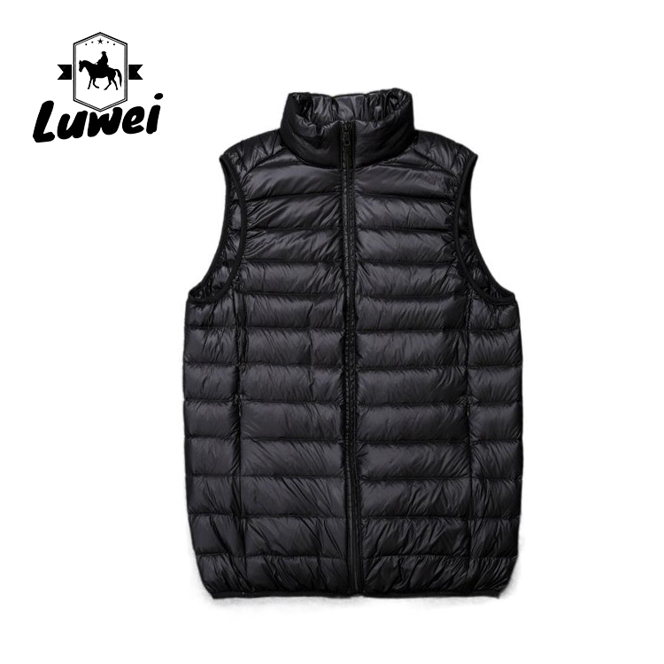 Wholesale Customs Logo Fashion Winter Lightweight Utility Gilet Casual Waistcoat Winter Down Vest For Men