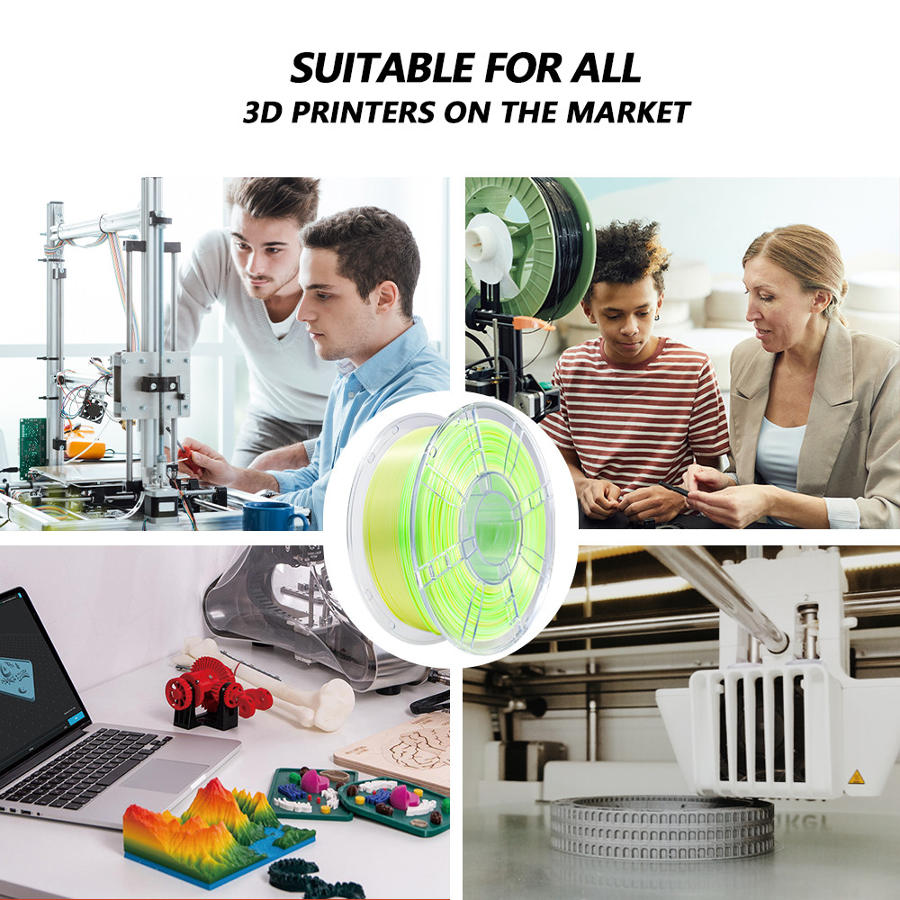 iBOSS High Rigidity PLA+ Filament 1.75mm Gradient Yellow Green White 3D Printing Filament