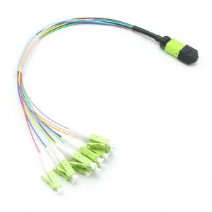 Quality Length Customized MPO Fanout Cable 12 Fibers OM5 50/125 100G Hytrel Jacket wholesale