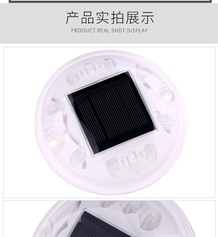 LED Cat Eye Round Solar Road Stud in Blue with High Intensity Reflective Tape and PVC