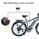 7 Speed Electric Mountain Bike 500W 48V Motor 17Ah Battery Disc Brake For Adults