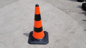 Quality Rubber Base 30 Inch Orange / Black Plastic Traffic Cone For Roadside Safety Control wholesale