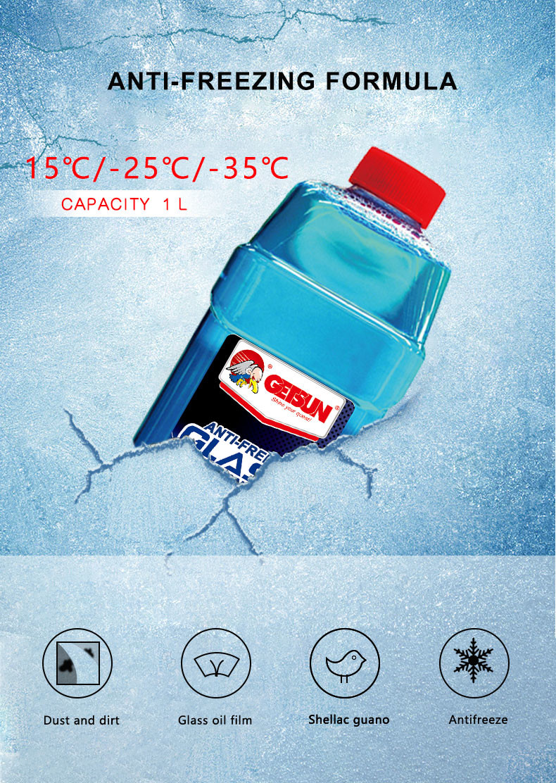 Anti Freeze Car Glass Cleaner Fluid For Windshield Crystal Clear 500ml