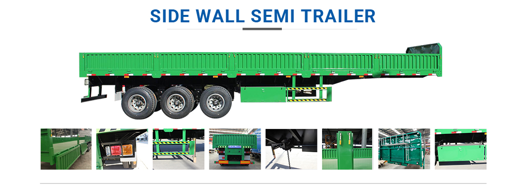 3 Axles Flatbed Dropside Side Wall Open Lorry Semi-Trailer for Bulk Cargo Carrier Moving